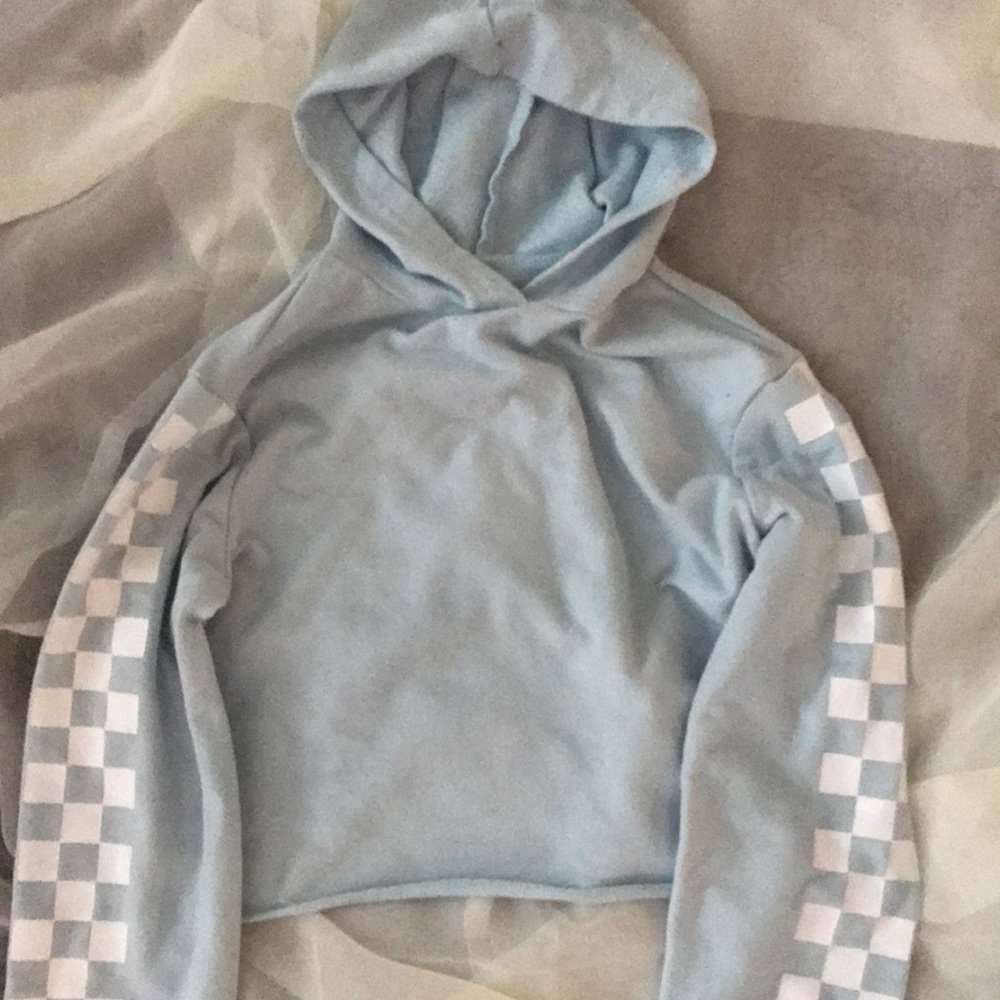 Light Blue Hoodie Girls Crop